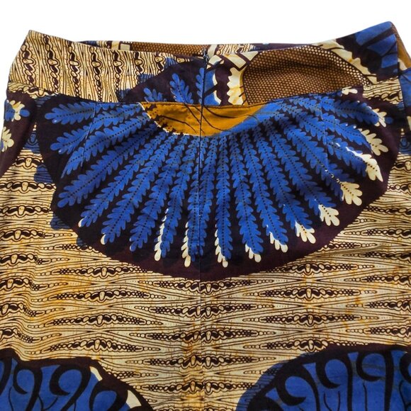 Greater Good African Kitenge Pencil Skirt Headress Print Pockets Small - Picture 4 of 5